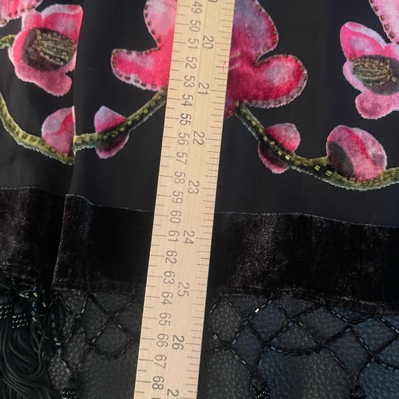 Aris A Cherry Blossom Silk Velvet Burnout w/Tassel Short Kimono O/S. (M/… - Picture 6 of 12